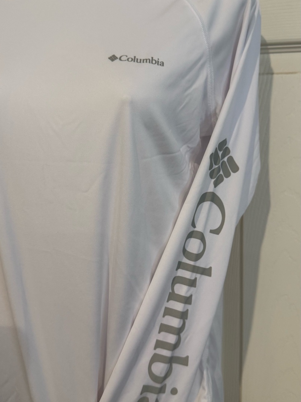 Columbia Women's Long Sleeve Performance Tee - White with Gray Logo